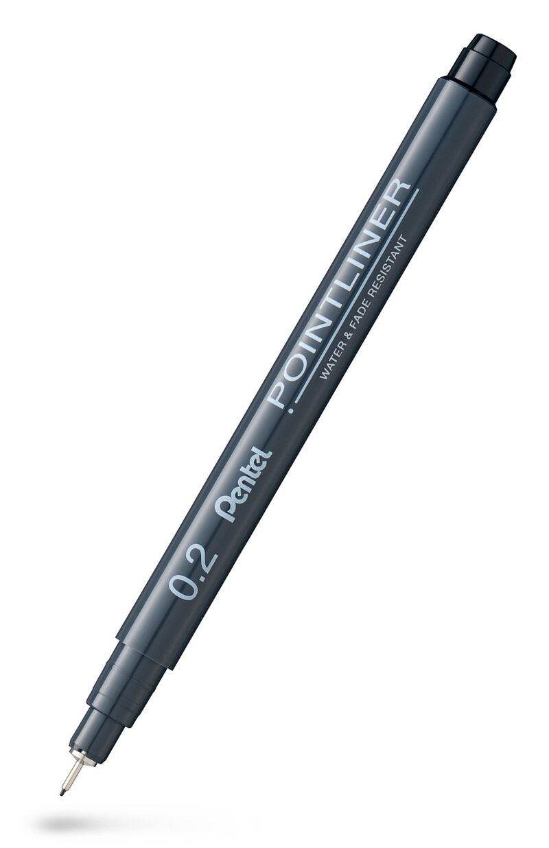 Fineliner Pentel POINTLINER 0,2 svart