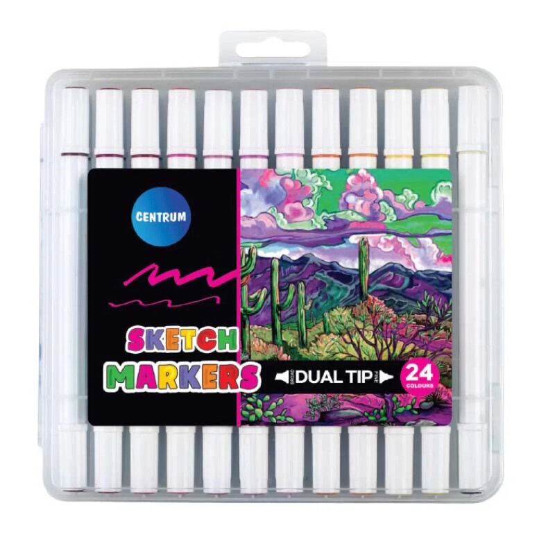 Sketchmarkers 24 färger dual tip