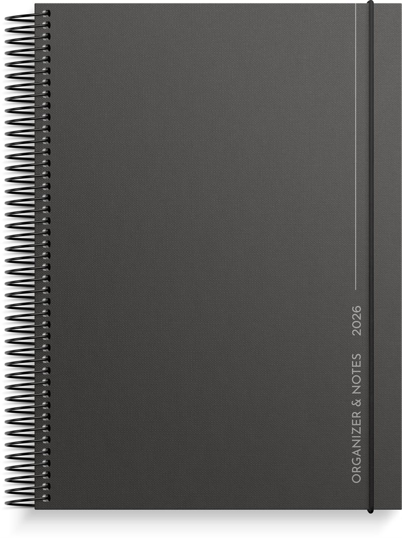 Kalender 2026 Organizer & Notes svart