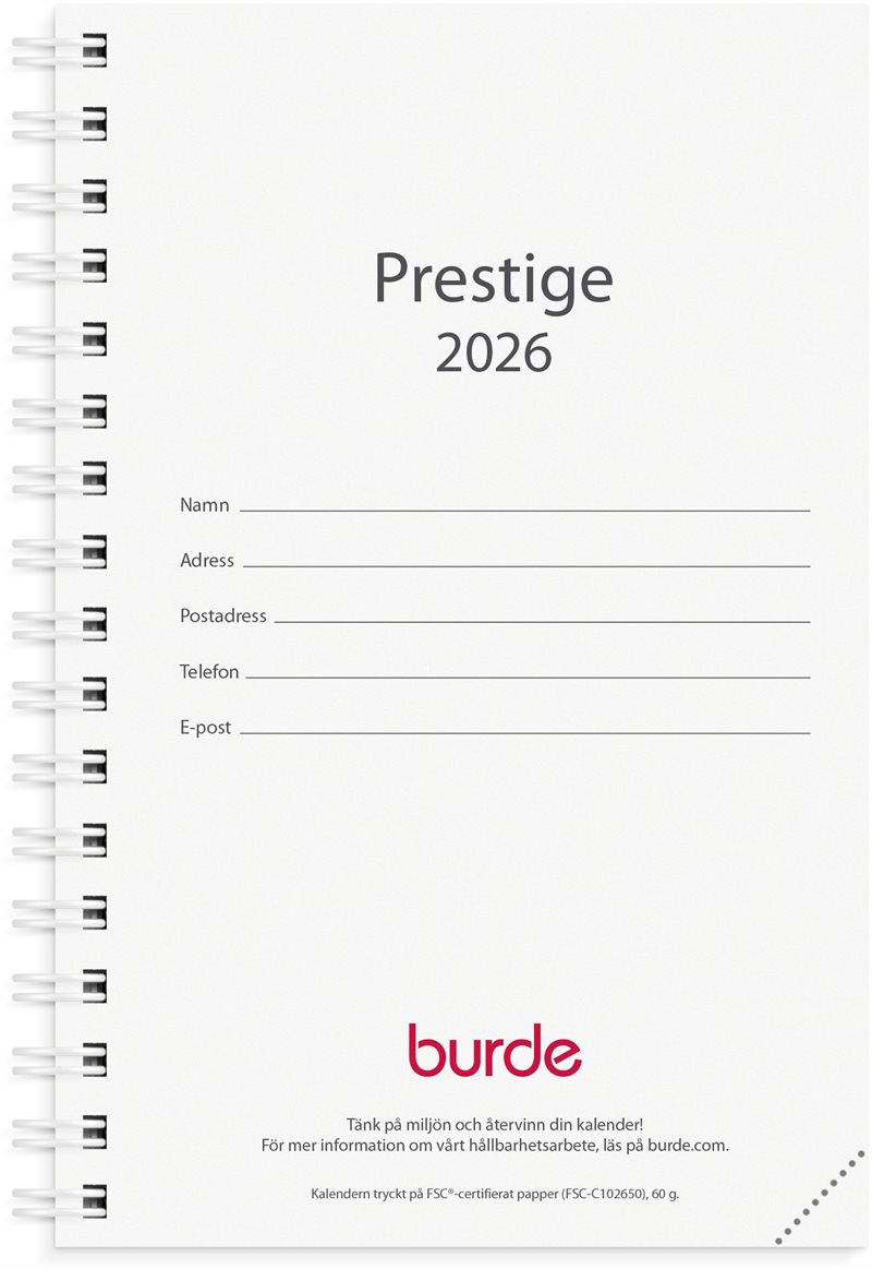 Kalender 2026 Prestige refill