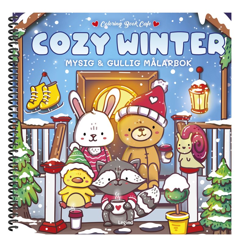 Cozy Winter Deluxe. Lyxig Cozy Coloring målarbok från Coloring Book Cafe