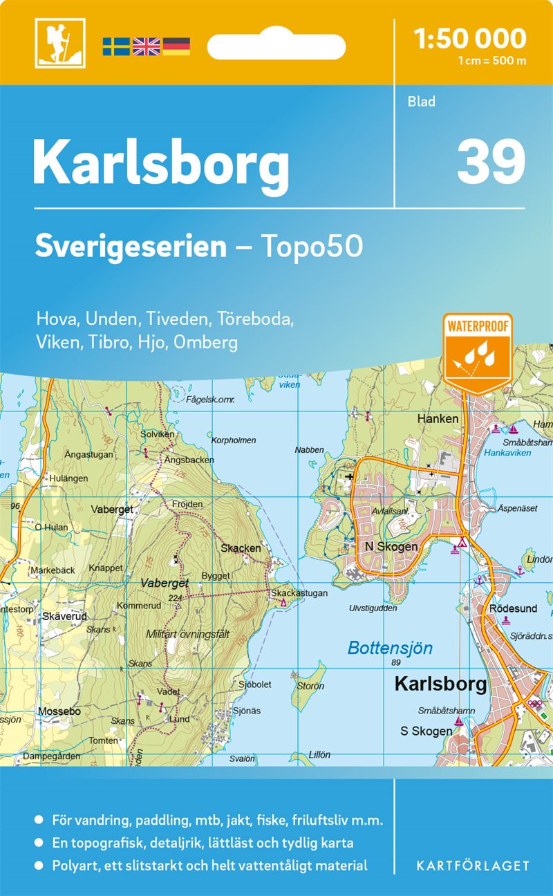 39 Karlsborg Sverigeserien Topo50