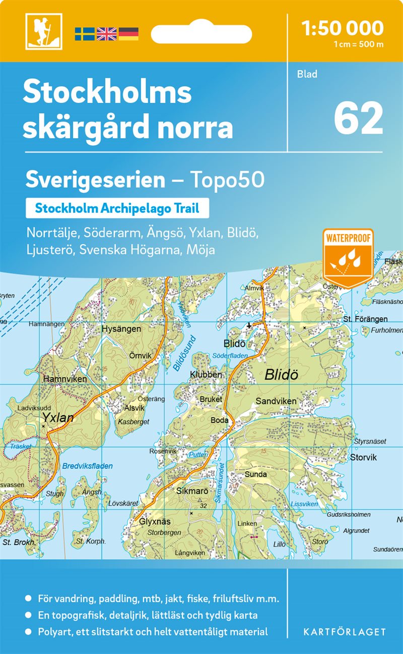 62 Stockholms Skärgård norra Sverigeserien Topo50